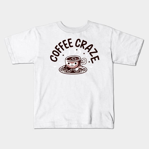 coffee craze Kids T-Shirt by AOAOCreation